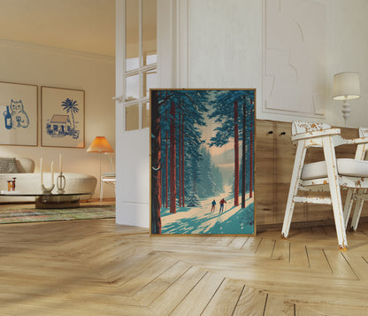 Winter Forest Ski Trail Poster