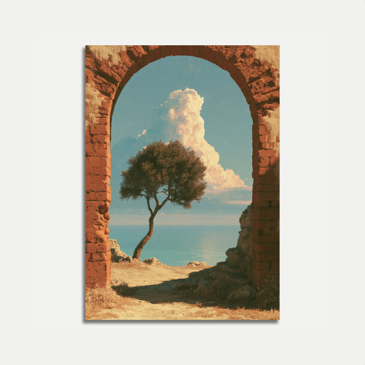 Coastal Arch Mediterranean View Poster
