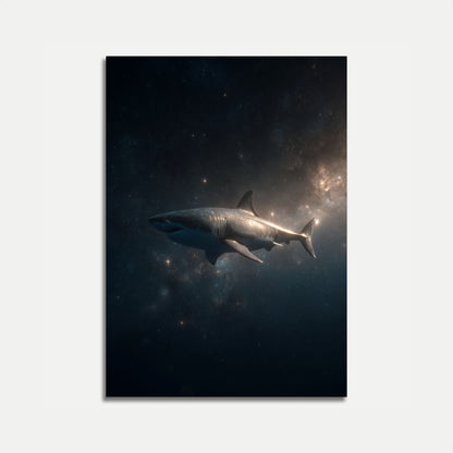 Cosmic Shark Space Voyage Poster