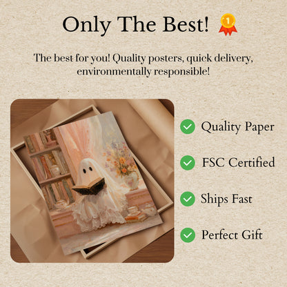 Gespenstischer Bücherwurm Halloween-Poster