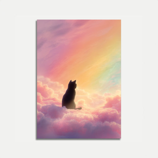 Dreaming Cat in Clouds Poster