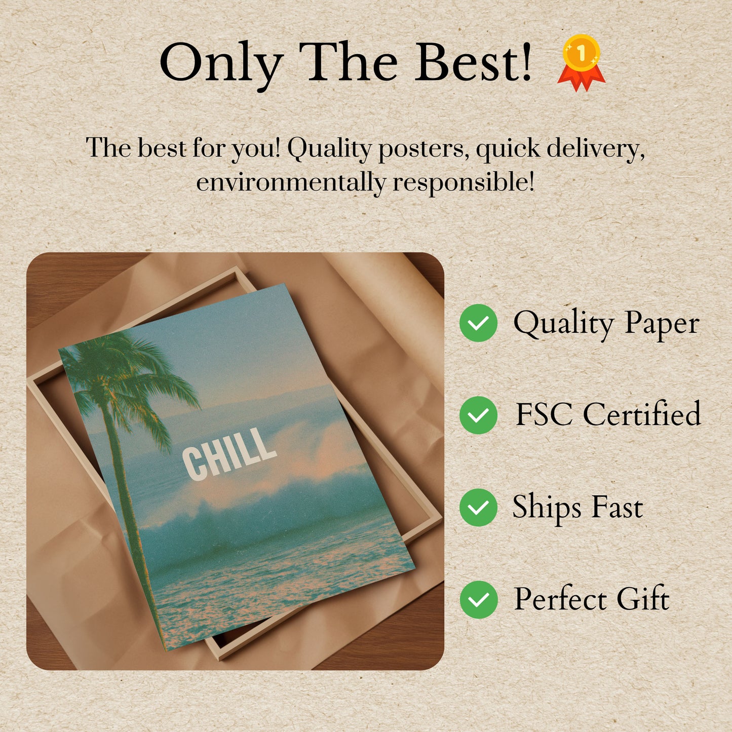 Tropischer Strand Sonnenuntergang Chill Poster