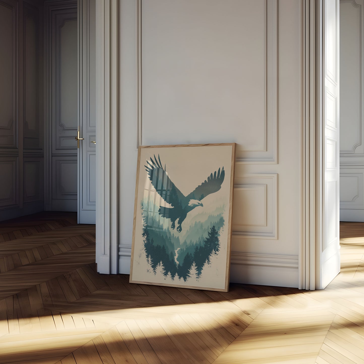 Majesteuze Adelaar Bos Silhouet Poster