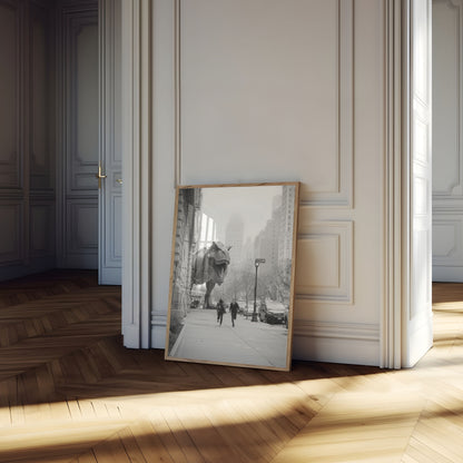 City Dinosaur Chase Poster