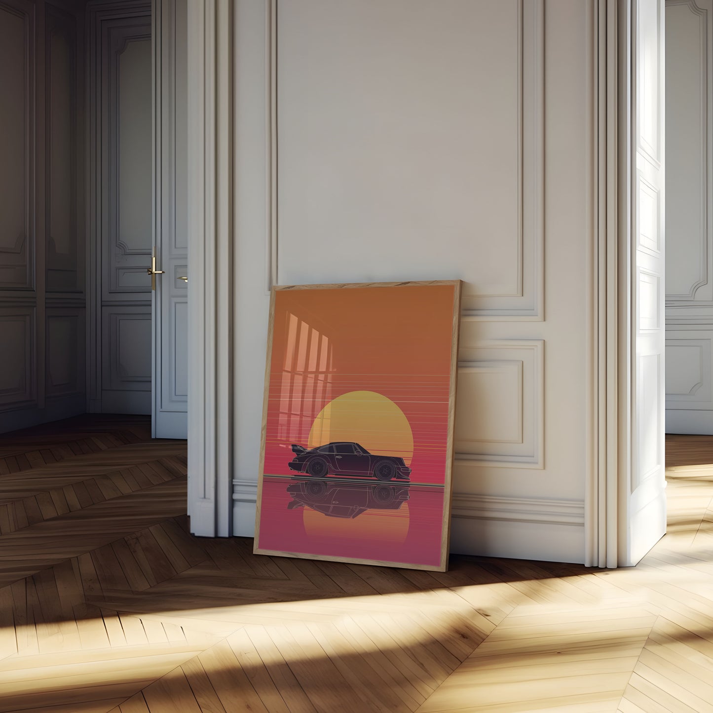 Sunset Porsche 911 Reflection Poster