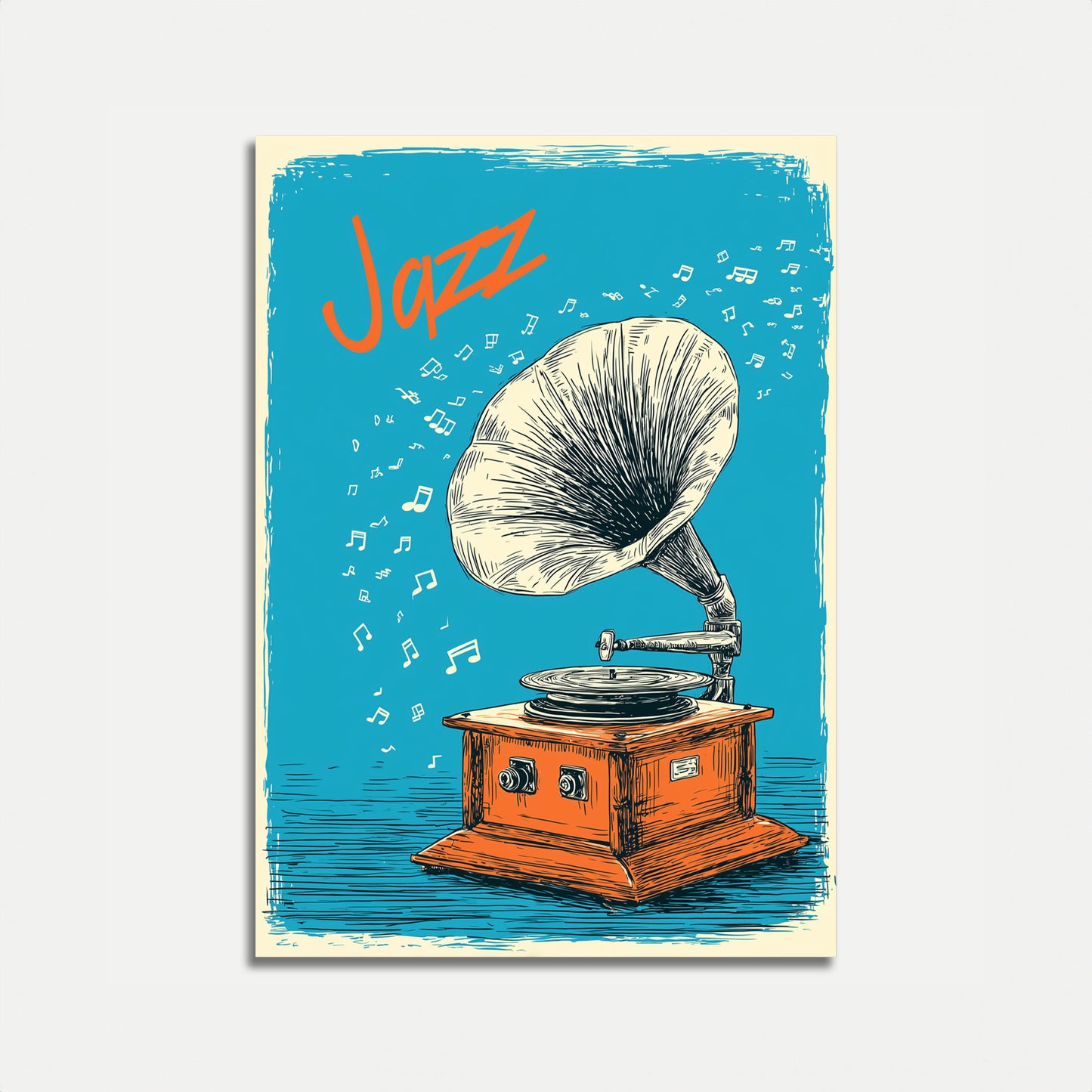 Vintage Jazz Gramophone Poster