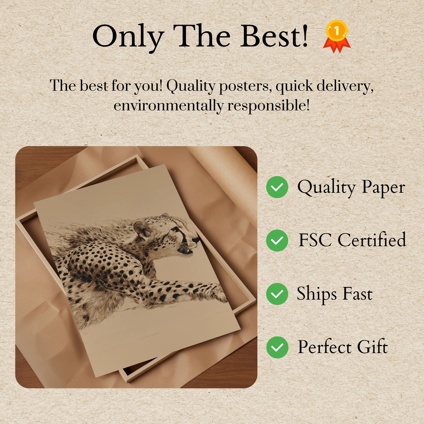 Póster de movimiento de guepardo veloz