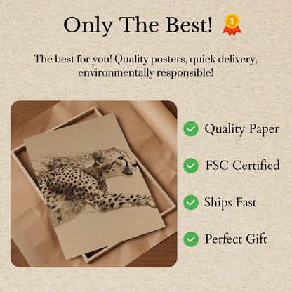 Póster de movimiento de guepardo veloz