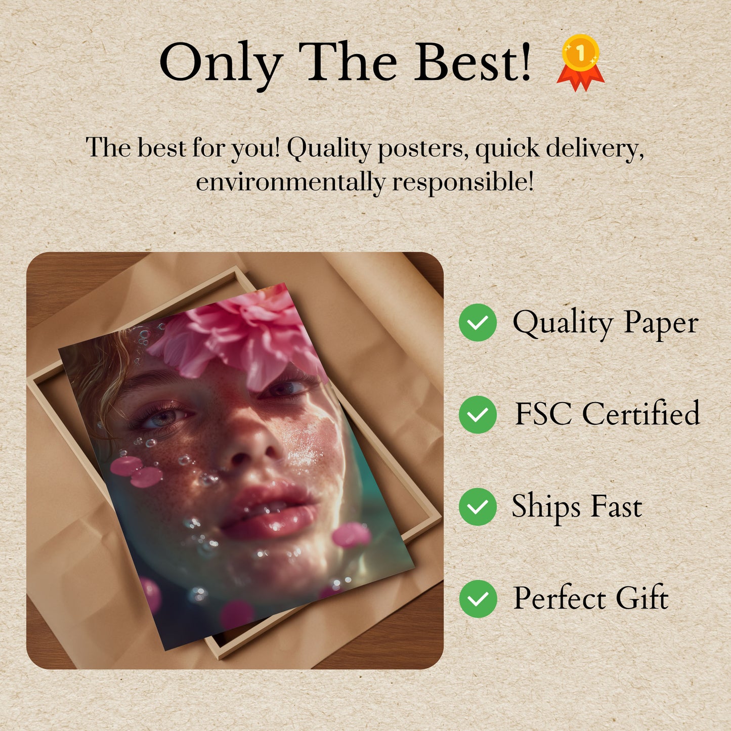 Pink Floral Beauty Poster