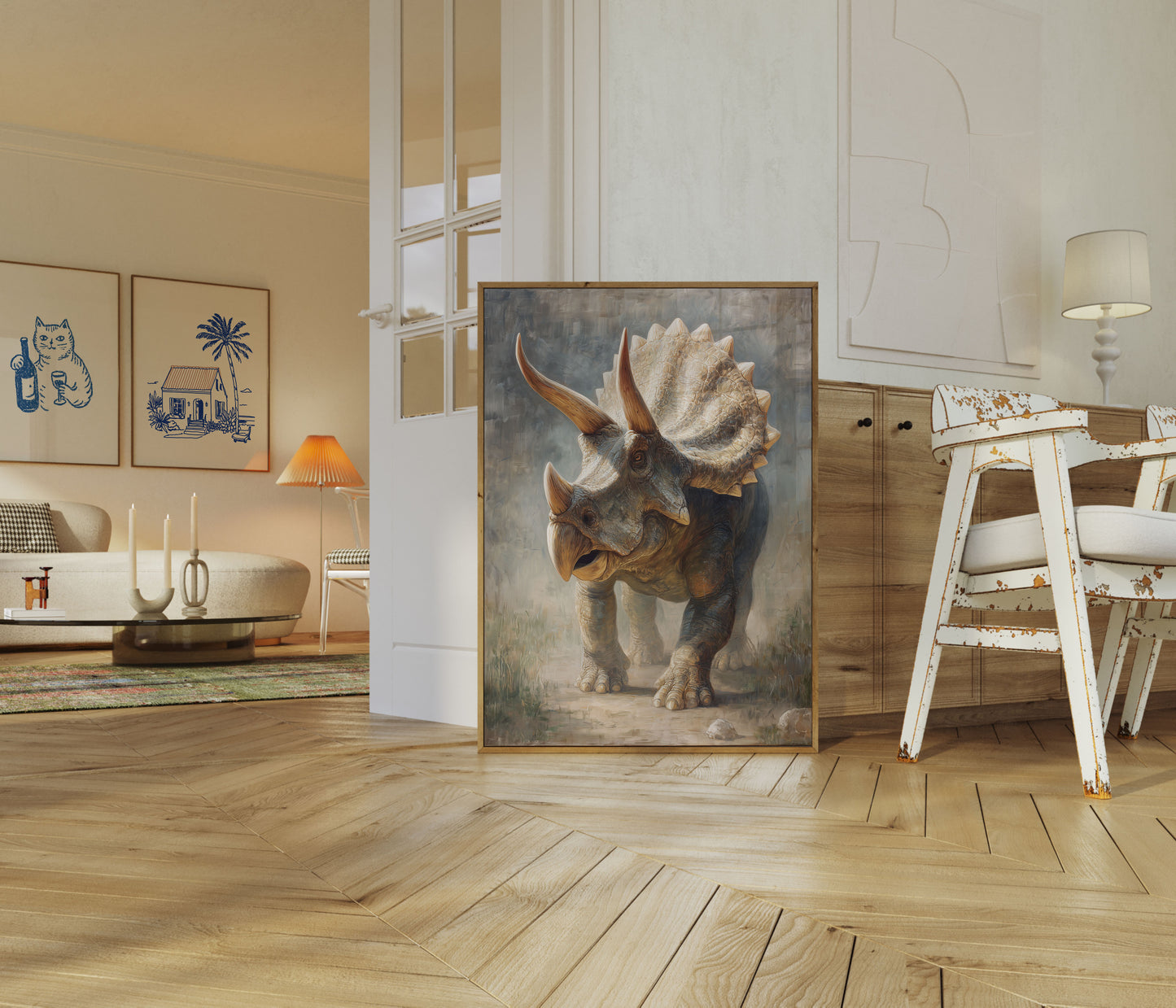 Ancient Triceratops Prehistoric Poster