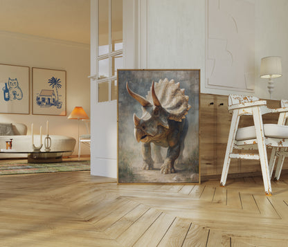 Ancient Triceratops Prehistoric Poster