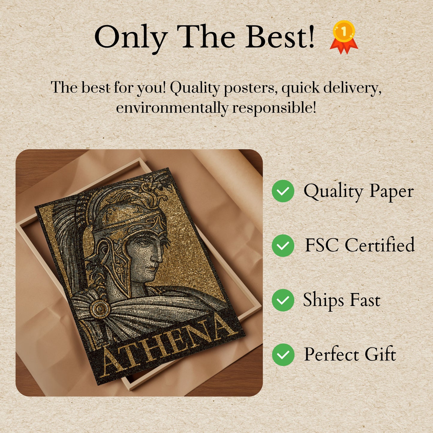 Athena griechische Göttin Mosaik-Poster