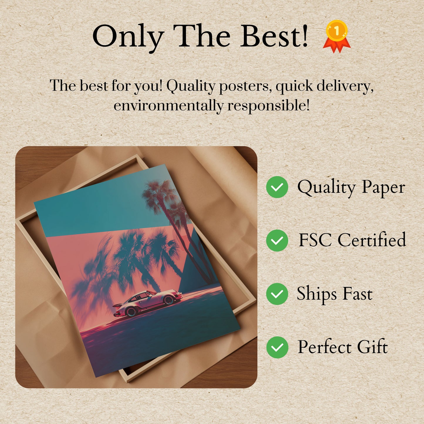 Sunset Palm Porsche Classic Poster