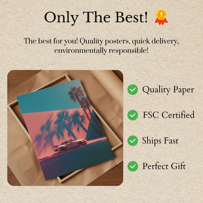 Sunset Palm Porsche Classic Poster