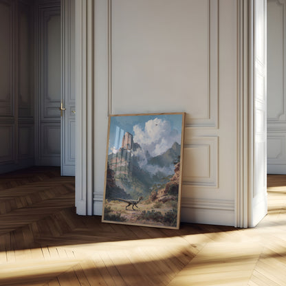 Póster del Velociraptor de la naturaleza primigenia