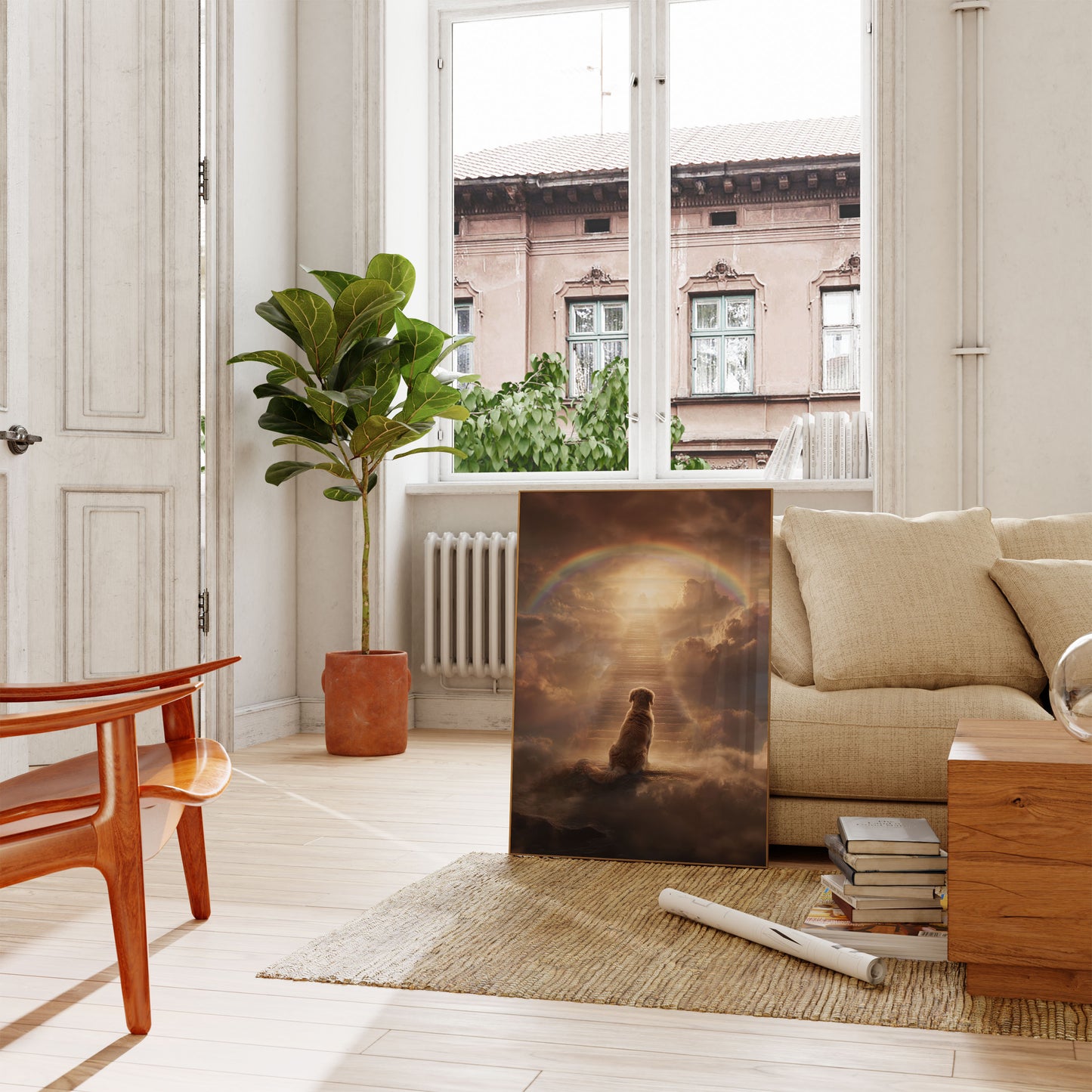 Rainbow Bridge Spiritual Dog Poster