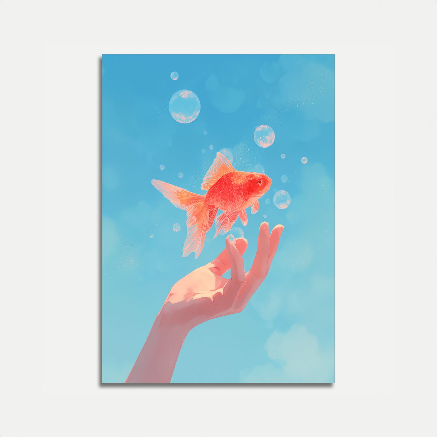 Floating Goldfish Dream Poster