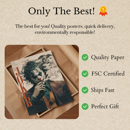Smoking Joker Dark Art Poster
