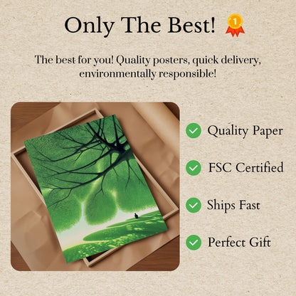 Contemplatieve Groene Boom Poster