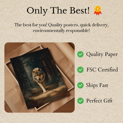 Lone Wolf Forest Prowl Poster