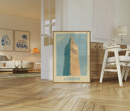 Big Ben London Vintage Poster