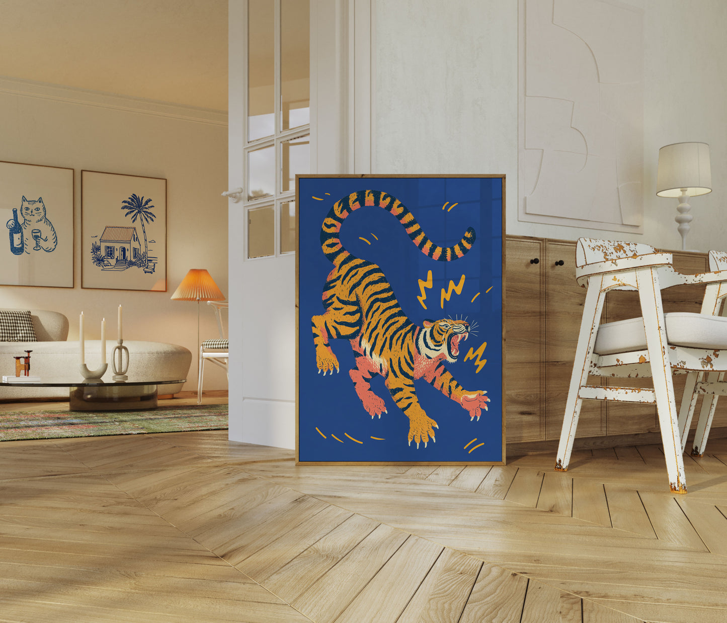 Fierce Tiger Dynamic Art Poster