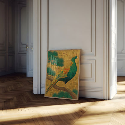 Faisan Vert sur Affiche Or