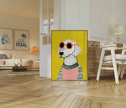 Póster de gafas de sol con estilo para perros