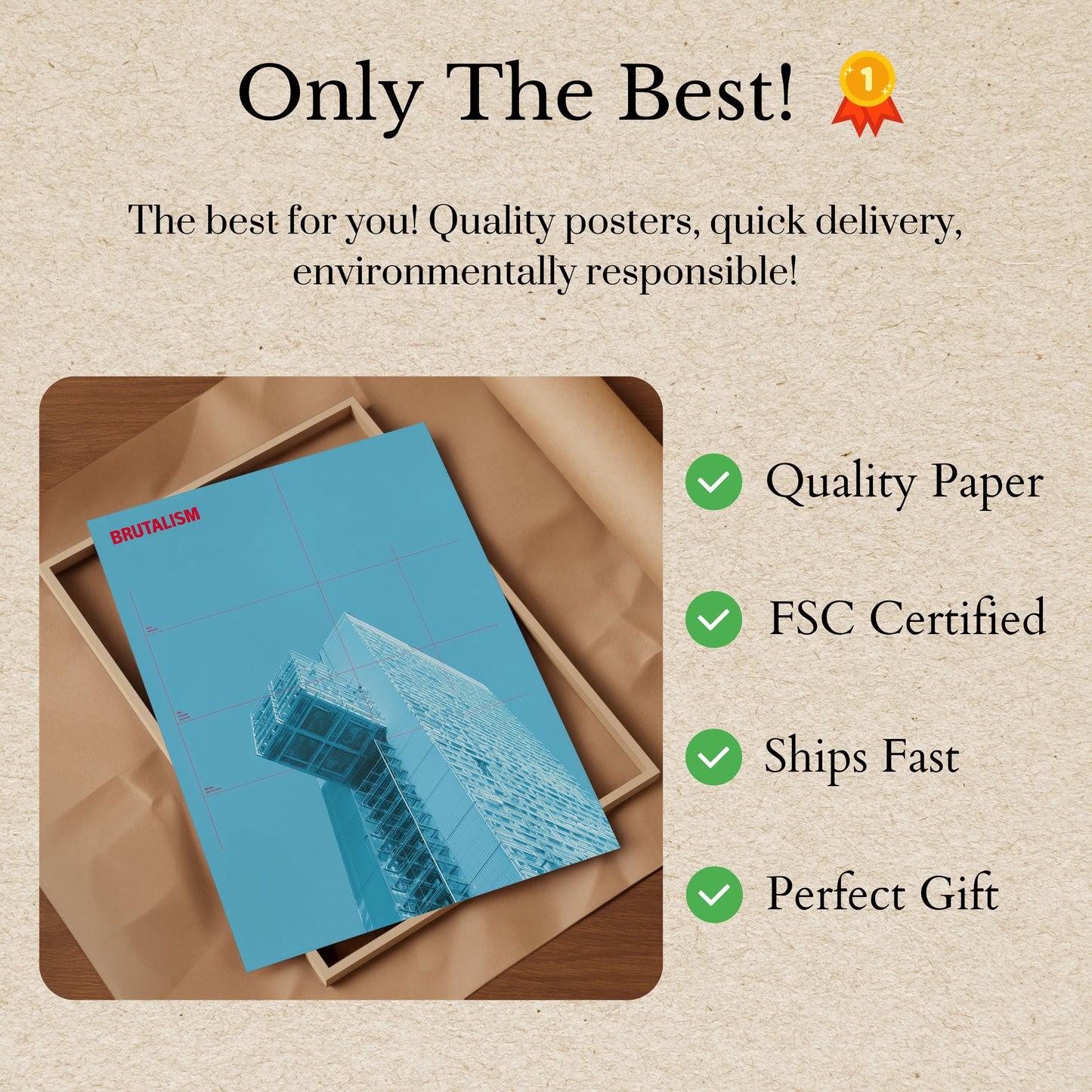 Modern Brutalist Architecture Poster