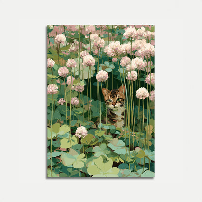 Cat Among Water Lilies Poster