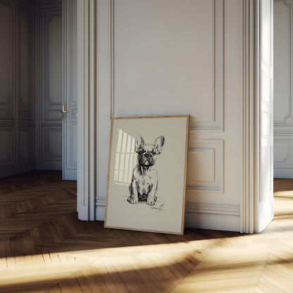 Affiche de croquis de bouledogue français