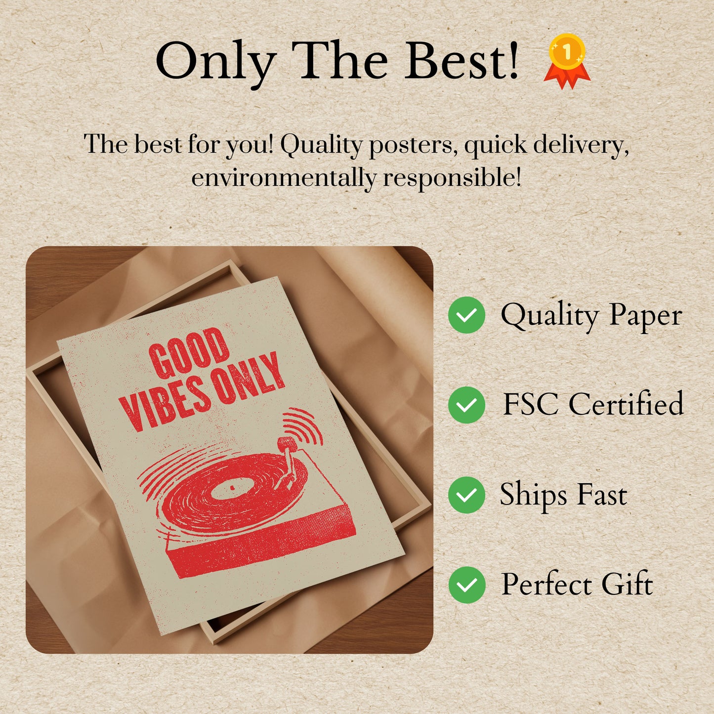 Good Vibes Only Vinyl Poster