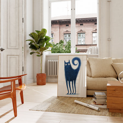 Furry Blue Cat Whiskers Poster