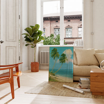Tropische Palmenstrand-Paradies-Plakat