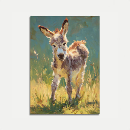 Fröhlicher Esel in Weidelandplakat