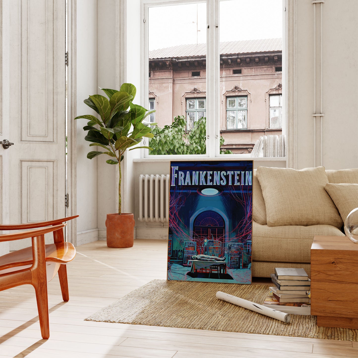 Frankenstein's Laboratory Neon Poster