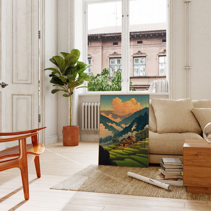 Pôster de Paisagem da Fazenda do Vale da Montanha