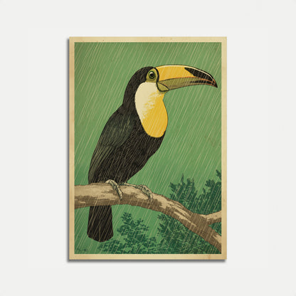 Toucan dans l'affiche de la forêt tropicale humide