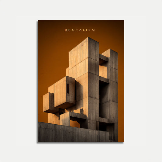 Geometric Brutalist Architecture Poster