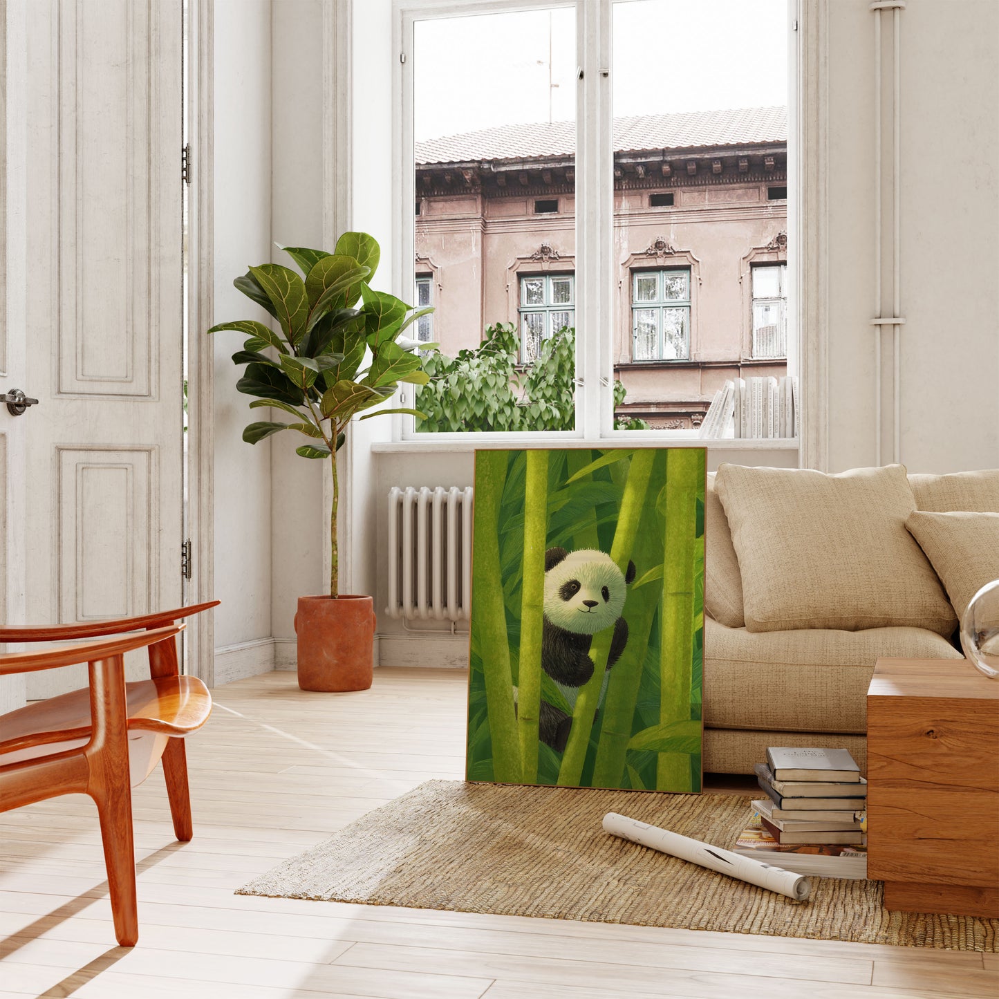 Schattige Panda in Bamboe Bos Poster