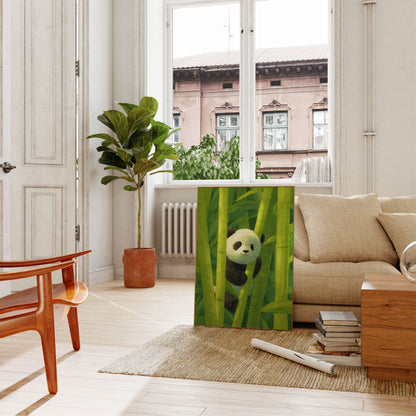 Schattige Panda in Bamboe Bos Poster