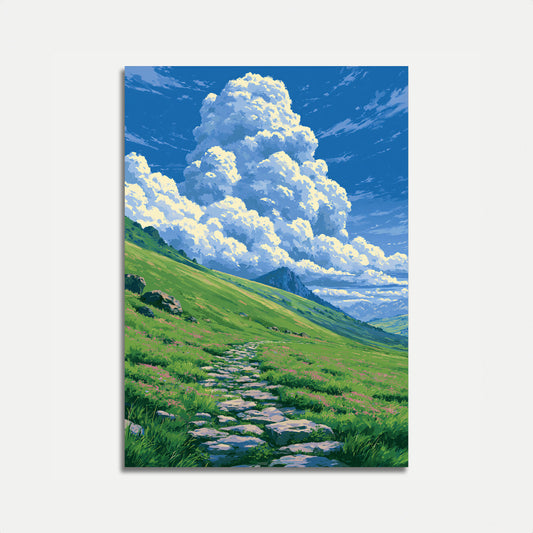 Alpine Meadow Mountain Path Poster