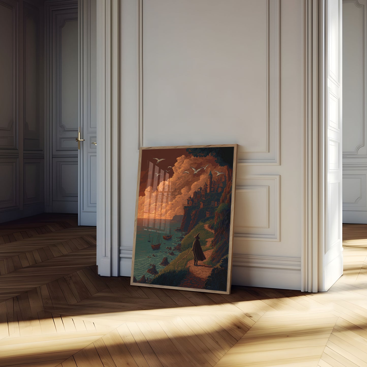 Medieval Castle Coastal Adventure Poster