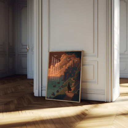 Medieval Castle Coastal Adventure Poster