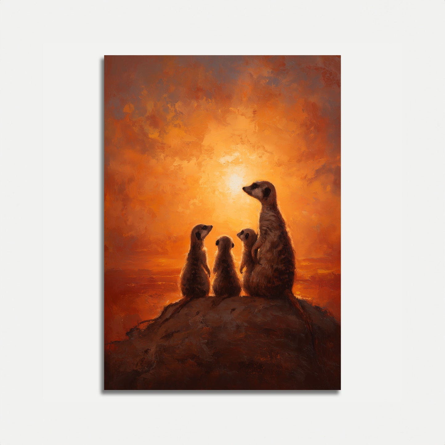 Cartaz de Suricatas Observando o Pôr do Sol