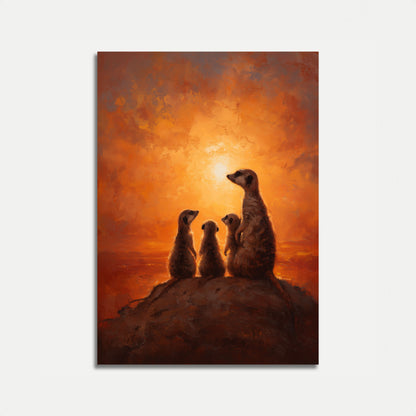 Cartaz de Suricatas Observando o Pôr do Sol