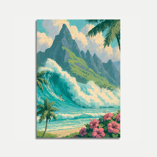 Aventura de Surf Paraíso Tropical Póster