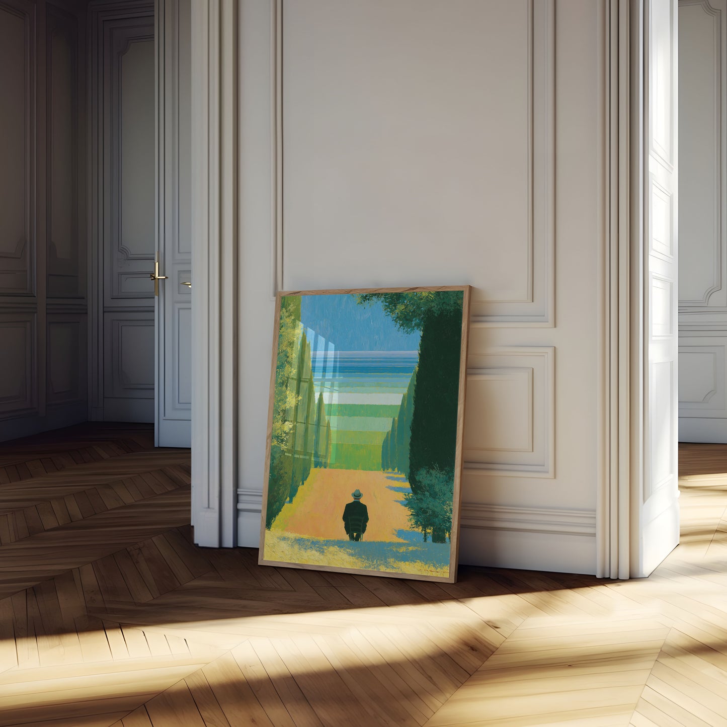 Poster de l'homme regardant l'horizon lointain