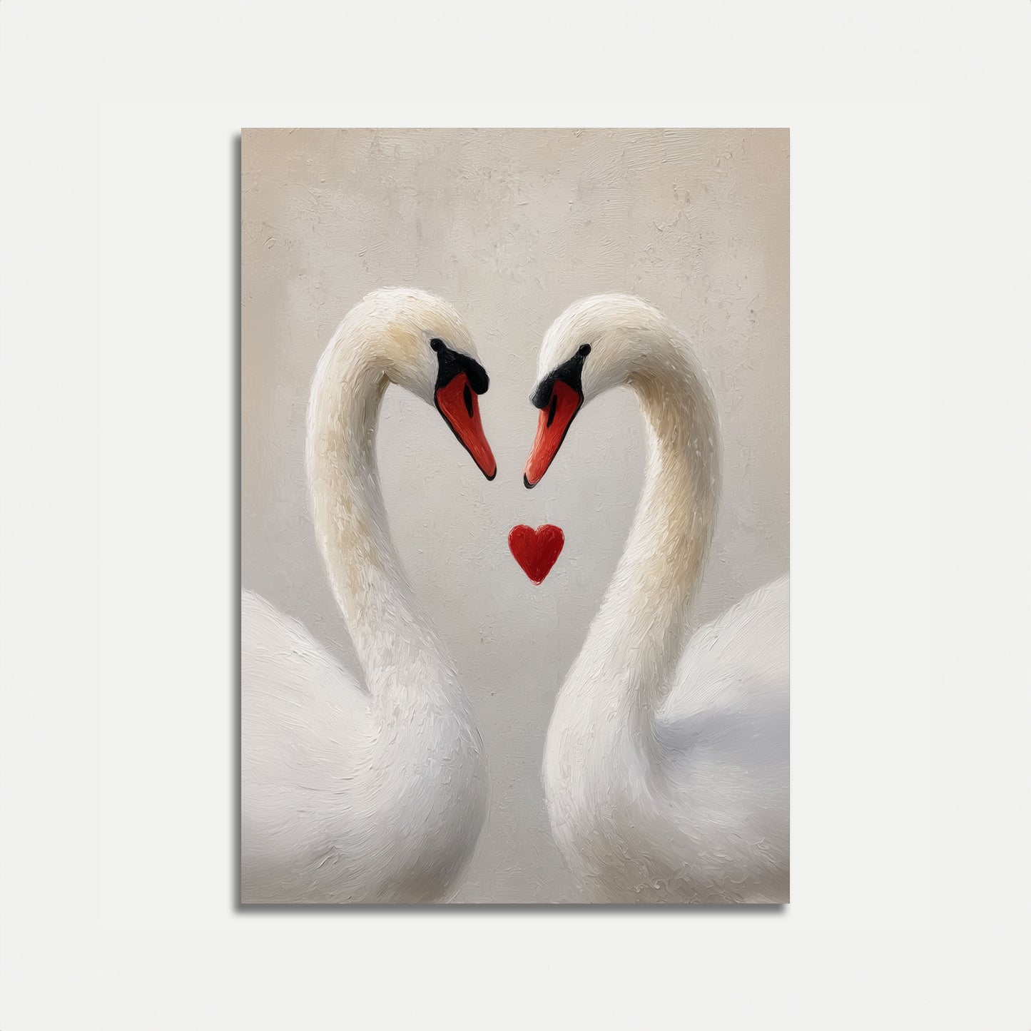 Swans in Love Heart Poster