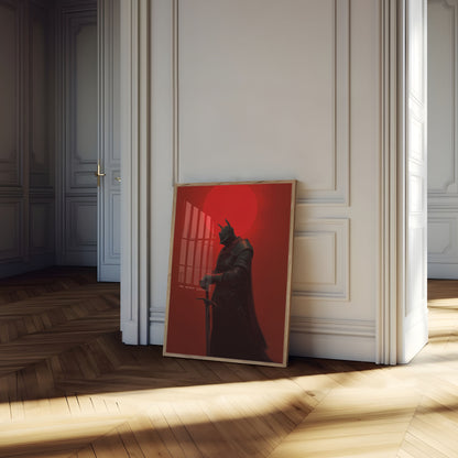 Dark Knight Crimson Sunset Poster